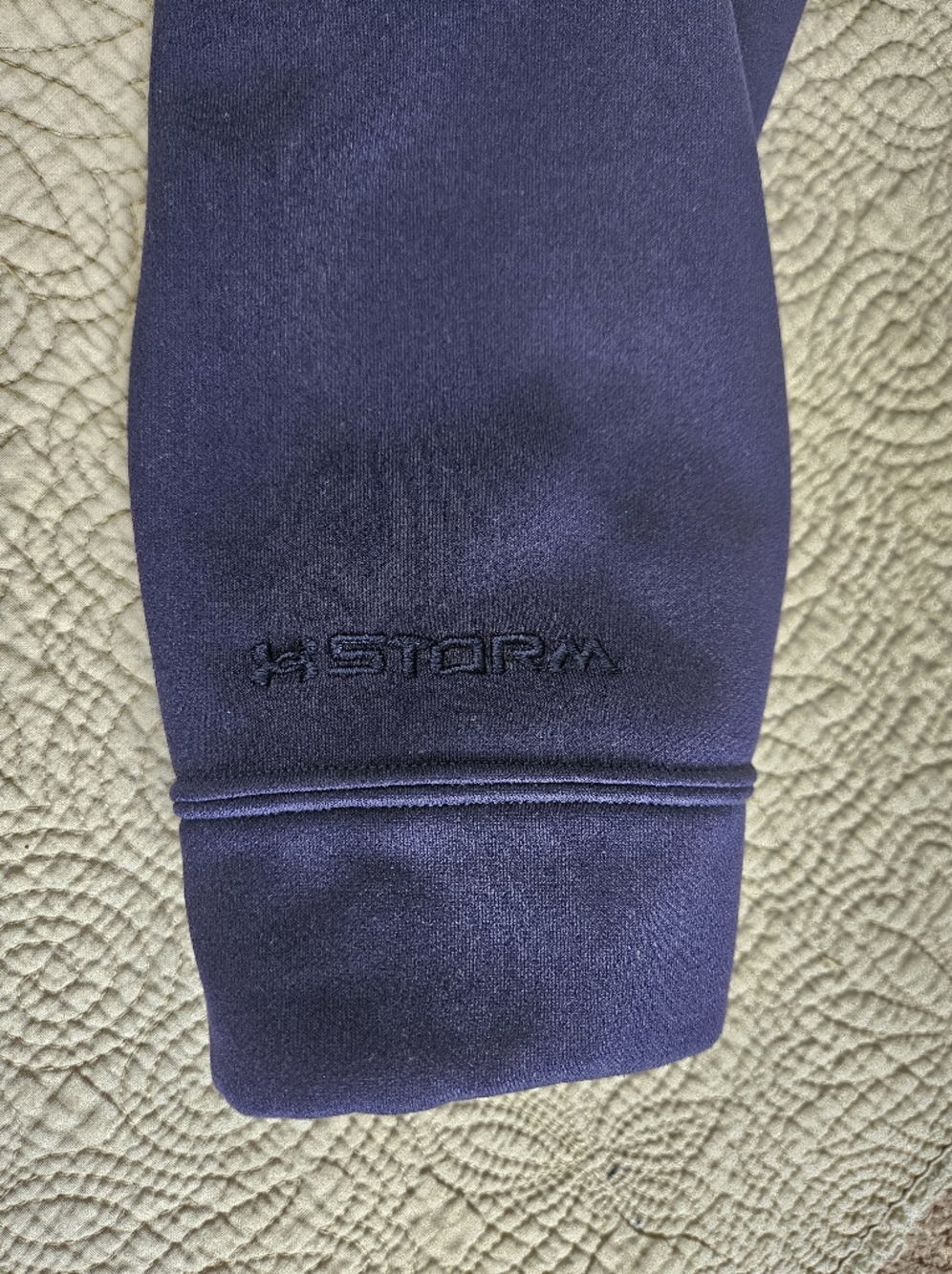 Under armour Fleece Storm Big Logo Men's Hoodie, Size Small - Navy Blue - Picture 4 of 5